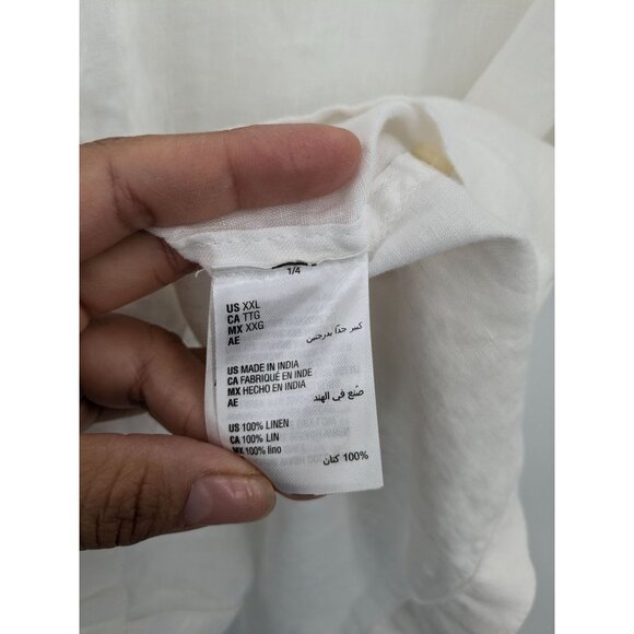 Club Room Luxury Button-Up Shirt Men size XXL 100% linen Casual Neutral Coastal - Picture 7 of 9